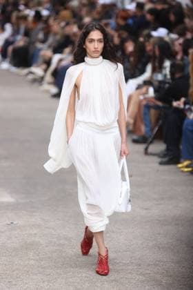 PFW - Stella McCartney Runway A model walks the runway during the Stella McCartney show during Paris Fashion Week Womenswear Spring-Summer 2025 on September 30, 2024 in Paris, France Photo by Jerome Dominé ABACAPRESS.COM  Copyright: xDominexJerome ABACAx