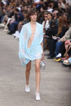 PFW - Stella McCartney Runway A model walks the runway during the Stella McCartney show during Paris Fashion Week Womenswear Spring-Summer 2025 on September 30, 2024 in Paris, France Photo by Jerome Dominé ABACAPRESS.COM  Copyright: xDominexJerome ABACAx