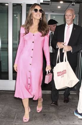 NEW YORK, NY- October 1: Elizabeth Hurley seen at Good Day NY on October 1, 2024 in New York City. Copyright: xRWx