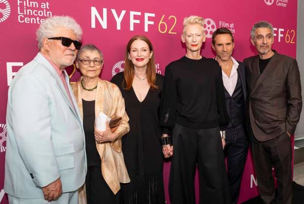 Bilder des Jahres 2024, Entertainment 10 Oktober Entertainment Themen der Woche KW40 October 4, 2024, New York, New York, United States: Pedro Almodo³var, Sigrid Nunez, Julianne Moore, Tilda Swinton, Alessandro Nivola and John Turturro attend premiere of The Room Next Door at 62nd New York Film Festival at Alice Tully Hall in New York on October 4, 2024 New York United States - ZUMAr339 20241004_znp_r339_030 Copyright: xLevxRadinx