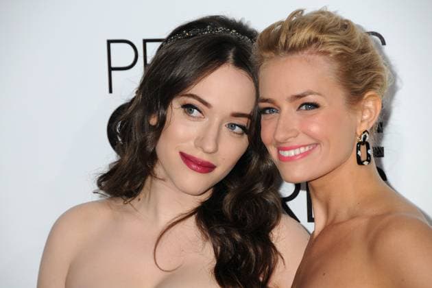 40th Annual People s Choice Awards - Arrivals 8 January 2014 - Los Angeles, California - Kat Dennings, Beth Behrs. 40th Annual People s Choice Awards - Arrivals held at Nokia Theatre L.A. Live. Photo Credit: Byron Purvis AdMedia Los Angeles CA United States EDITORIAL USE ONLY  Copyright: xx ByronxPurvis AdMediax admphotos984420