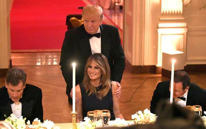 President Trump and First Lady Attend White House Historical Association Dinner United States President Donald J. Trump and First lady Melania Trump attend a White House Historical Association dinner at the White House, May 15, 2019, in Washington, DC. The organization s goal is to promote the public s understanding, appreciation and enjoyment of the White House. Photo Credit: Mike Theiler CNP AdMedia Washington District of Columbia United States of America EDITORIAL USE ONLY  Copyright: xx TRUMP WH HISTORY 01 MikexTheiler CNP AdMediax admphotostwo604488