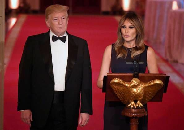 President Trump and First Lady Attend White House Historical Association Dinner United States President Donald J. Trump and First lady Melania Trump attend a White House Historical Association dinner at the White House, May 15, 2019, in Washington, DC. The organization s goal is to promote the public s understanding, appreciation and enjoyment of the White House. Photo Credit: Mike Theiler CNP AdMedia Washington District of Columbia United States of America EDITORIAL USE ONLY  Copyright: xx TRUMP WH HISTORY 01 MikexTheiler CNP AdMediax admphotostwo604492