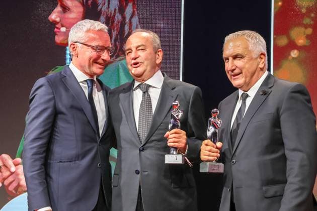 17 10 2024, Belvedere 21, KURIER celebrates 70 years , Media power meets eventful history in the picture Rainer Pariasek, Johann HANS Krankl, Herbert Prohaska, Platin ROMY, a d stage, KURIER celebrates 70 years