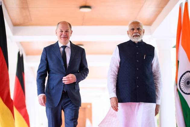New Delhi, India, 25 10 2024 Hyderabad House, Prime Ministers Residence Meeting between the German Chancellor and the Indian Prime Minister Federal Chancellor Olaf Scholz SPD and Narendra Modi Copyright: xGüngör,xMarvinxIbo BPA dtsxNachrichtenagenturx dts_49835