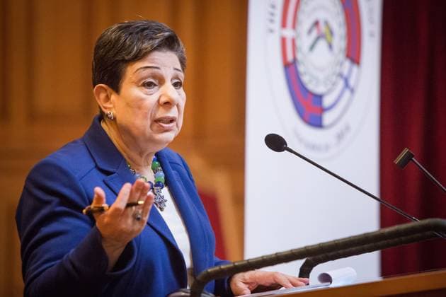 Palestinian politician Hanan Ashrawi in Stockholm Sweden 2014-05-09 (c) MARTENSSON GUSTAV Aftonbladet IBL Bildbyra * * * EXPRESSEN OUT * * * AFTONBLADET 3160 Stockholm Sverige x2512x  Copyright: xGustavxMartensson Aftonbladet TTx