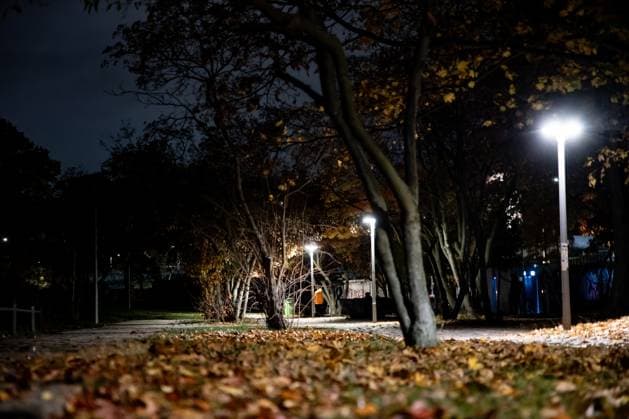 Görlitzer Park late at night in Berlin on October 30, 2024 Görlitzer Park