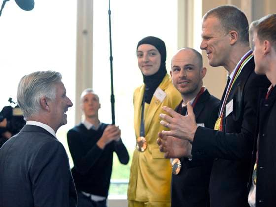 King Philippe and Queen Mathilde receive the Belgian athletes of 2024 BRUSSELS, BELGIUM - NOVEMBER 07 : Ewoud Vromant pictured. King Philippe and Queen Mathilde receive the Belgian athletes who have particularly distinguished themselves in 2024 (Paris Olympic and Paralympic Games, European or world championship in an Olympic or Paralympic discipline) on November 7, 2024 in Brussels, Belgium, 07 11 2024 Brussels Belgium  Copyright: xDidierxLebrunx