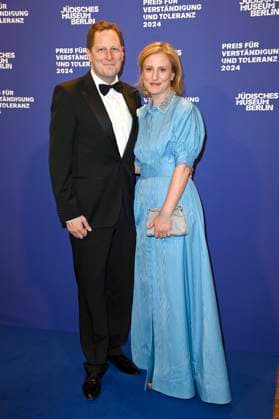 Georg Friedrich Prince of Prussia with his wife Sophie Princess of Prussia at the 23 Award Ceremony of the Prize for Understanding and Tolerance 2024 in the Glass Courtyard of the Jewish Museum Berlin, 16 11 2024 Foto:xF.xKernx xFuturexImagex toleranz_4122