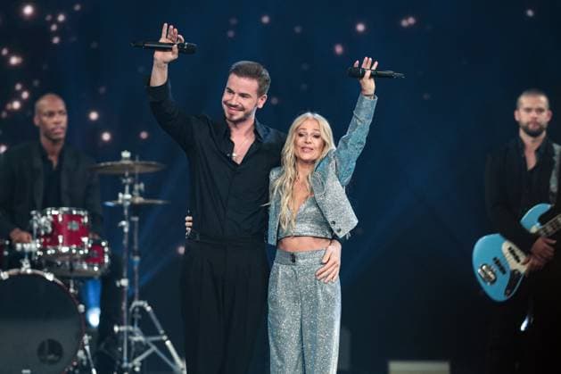 Singer Michelle with singer Eric Philippi Recording ARD Show The Beatrice Egli Show at Studio Berlin Adlershof in Berlin Broadcast date 31 10 2024