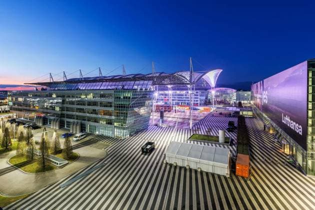 Lufthansa Terminal 2 and MAC Munich Airport Center at Munich Airport in Germany, Munich, Germany - February 6, 2024: Lufthansa Terminal 2 and MAC Munich Airport Center at Munich Airport (MUC) in Germany., Munich, Germany - February 6, 2024: Lufthansa Terminal 2 and MAC Munich Airport Center at Munich Airport (MUC) in Germany., 06.10.2024, Copyright: xBoarding_Nowx Panthermedia38038411.jpg