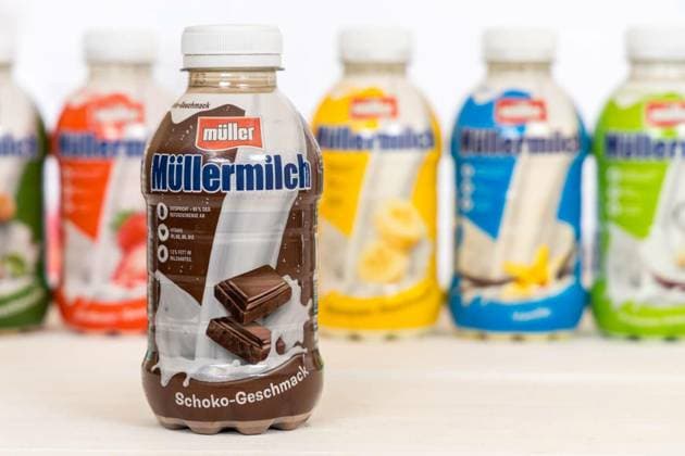 Müllermilch different flavors in bottles by Theo Müller company, Stuttgart, Germany - March 5, 2024: Müllermilch different flavors in bottles by Theo Müller company in Stuttgart, Germany., Stuttgart, Germany - March 5, 2024: Müllermilch different flavors in bottles by Theo Müller company in Stuttgart, Germany., 07.10.2024, Copyright: xBoarding_Nowx Panthermedia38045141.jpg