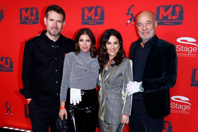 Johannes Strate, Angelina Wolfers, Viktoria Lauterbach and Heiner Lauterbach at the premiere of öMJ The Michael Jackson Musical on 1 12 2024 at the Stage Theater im Hafen in Hamburg Michael Jackson Musical celebrates its premiere in Hamburg