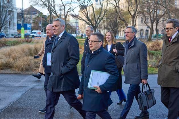 Vienna 17 12 2024 Coalition talks ÖVP SPÖ NEOS Today, the ÖVP, SP
