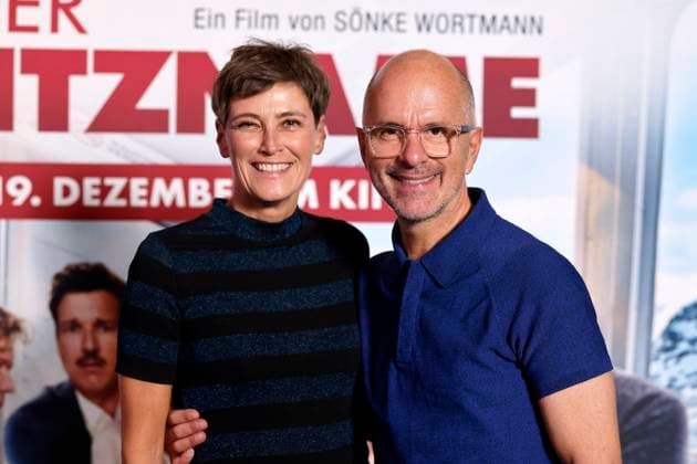 Actor Christoph Maria Herbst with his wife Gisi Herbst at the Family Friends Screening of Der Spitzname at Cinedom Cologne, 18 12 2024 NRW Germany Copyright: xChristophxHardtx
