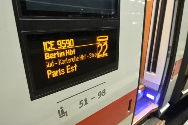 The first ICE with a direct connection to Paris departed from Berlin Central Station today at 12.02 p.m. First ICE connection to Paris