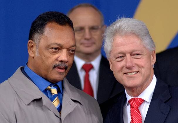 Former President Bill Clinton (right) and Rev. Jesse Jackson during a groundbreaking ceremony for a national memorial to honor America s staunchest advocate of civil rights, Dr. Martin Luther King, Jr., in Washington, D.C., November 13, 2006. (Olivier Douliery Abaca Press MCT) WASHINGTON DC USA EDITORIAL USE ONLY Copyright: xx 1037288 OlivierxDoulieryx krtphotoslive233802