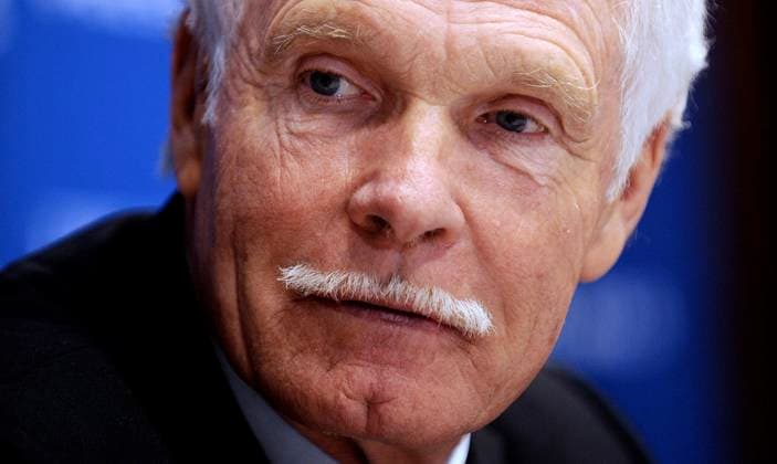TED TURNER Ted Turner attends a luncheon at the National Press Club with discussions on renewable and alternative energies on Tuesday, April 19, 2011. (Olivier Douliery Abaca Press MCT) Washington DC USA EDITORIAL USE ONLY Copyright: xx OlivierxDoulieryx krtphotoslive482355