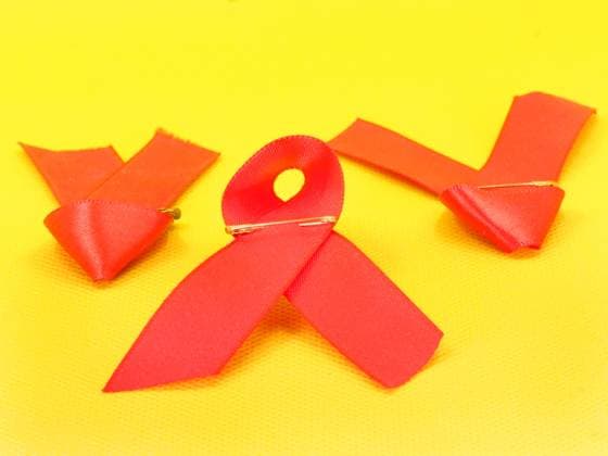Aids ribbon as a symbol for AIDS and HIV on World AIDS Day on December 1st World AIDS Day