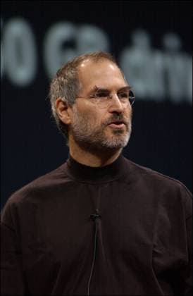 Files pictures of Steve Jobs Apple CEO Steve Jobs during his keynote address at Macworld Conference & Expo in San Francisco on January 6, 2004. Jobs annonced several new products including the new iLife 4 software and the iPod Mini, a mini version of its best-selling iPod music player. San Francisco United States  Copyright: xNeemaxFredericx