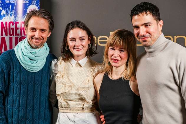Axel Schreiber, Lea van Acken, Laura Fischer and Toni Gojanovic at the premiere of the movie Fünf Finger sind ne Faust at CineMotion Berlin, 07 01 2025 Foto:xM.xPatzigx xFuturexImagex finger_5127