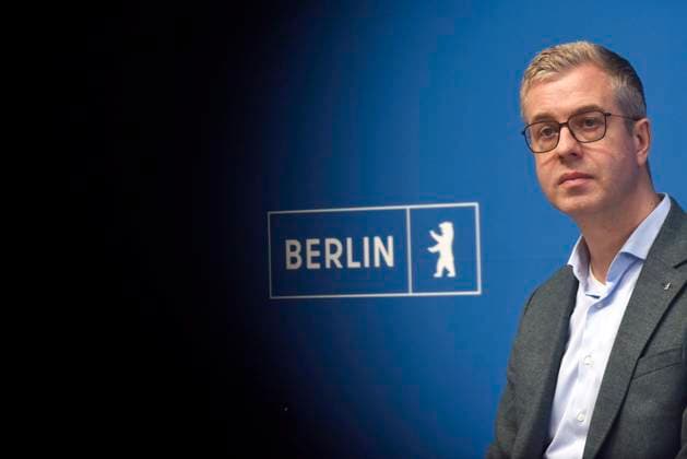 Senator for Finance Stefan Evers CDU at the Press conference to the Meeting of Berlin Senate, at Red City Hall from Berlin, to Subject Tax increases and Supplementary budget, Berlin Germany, Germany