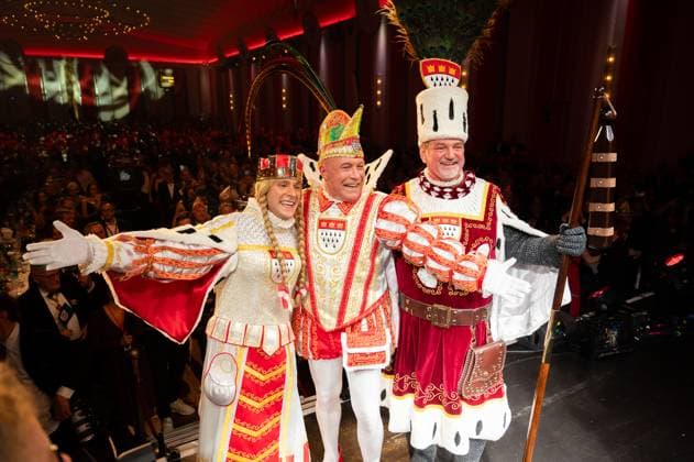 Cologne triumvirate of the 2025 session Prince RenÃ I , Farmer Michael and Maid Marlis were officially proclaimed on Friday evening by Lord Mayor Henriette Reker , 10 01 25, Gürzenich, Cologne,