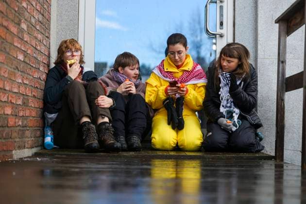 Extinction Rebellion demonstrates Sandefjord 20250114 Extinction Rebellion and Greta Thunberg demonstrating outside the hotel where the Sandefjord conference is being held Photo Trond Reidar Teigen NTB Sandefjord Norway oS1DHZ 07Hk EDITORIAL USE ONLY Ref BNC POLoS1DHZ 07Hk jpg  Copyright: xTrondxReidarxTeigenx xNTBx