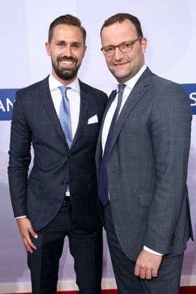 Daniel Funke and Jens Spahn at the Bertelsmann Party 2016 in Berlin, Red Carpet, Berlin Germany, Germany