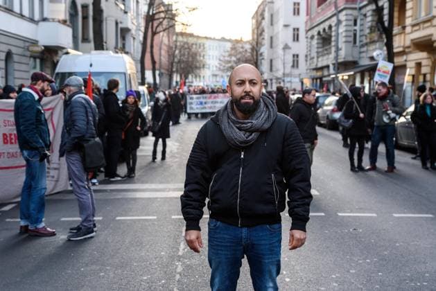 Ferat Kocak, several Hundreds People demonstrate against the last Nazi Stop in Neukölln from Hermannplatz in Berlin in the last Days Goods several Shops with Swastika painted and since several Years find Attack instead of Berlin Germany, Germany