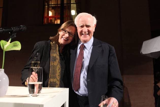 David Cornwell alias John Le Carre and Siv Bublitz, CEO Ullstein Book publisher, presentation the Ullstein Chronicle at Ullstein House, Berlin, Ceremony to 100 Birthday of Publisher, Berlin Germany, Germany