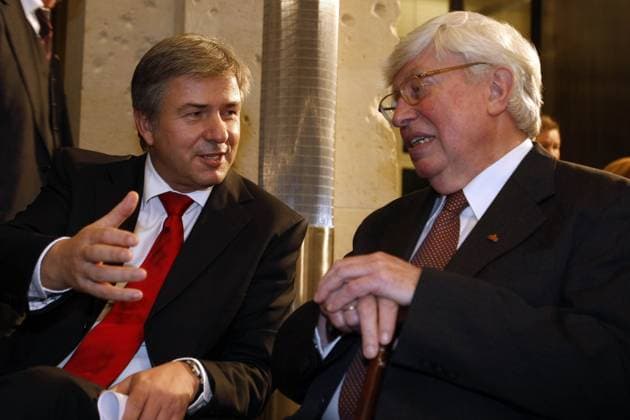 Reception for Prof Dr Gerhard Ertl, Nobel Prize Winner 2007 for Chemistry, in the Berlin Brandenburg Academy the Sciences, with Klaus Wowereit, Governor Mayor, Germany