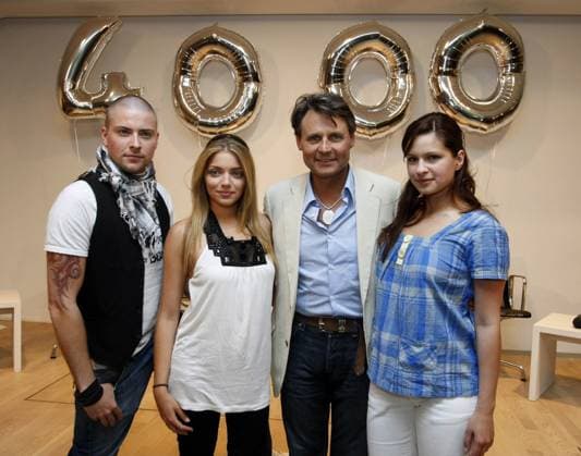 Felix from Jascheroff, Anne Menden, Wolfgang Bahro, Josephine Schmidt, Actors, Portrait, at the Presentation from 4000 Consequences GZSZ , Good Times, bad Times, Soap, Germany