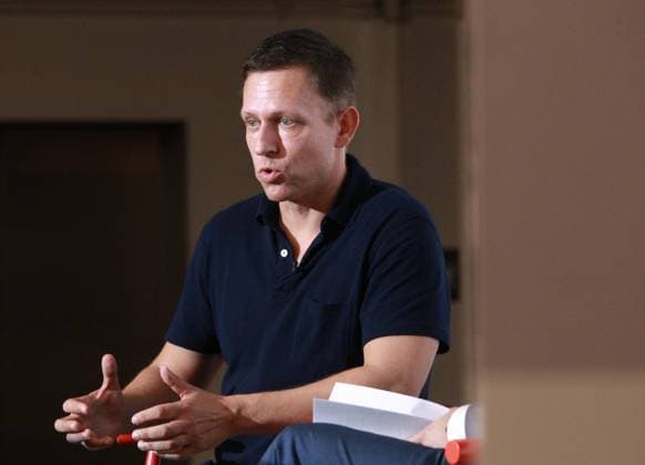 PayPal founder Peter Thiel attends a talk Zero to One at PMQ Cube in Central. 23MAY15 HONG KONG CHINA EDITORIAL USE ONLY  Copyright: xx MER1505232240123125 MayxTsex scmpphotos837519