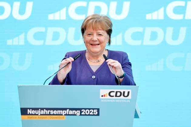 Dr Angela Merkel, former Federal Chancellor, at the New Years reception of the NRW CDU in the Düsseldorf Airport Station at Düsseldorf Airport Düsseldorf, 18 01 2025 NRW Germany Copyright: xChristophxHardtx
