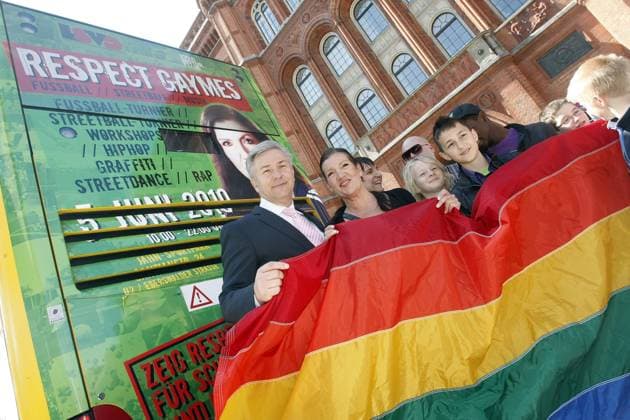 Klaus Wowereit and Katy Cart builder eroeffnen the Pride Week the with the Respect Gaymes and the CSD Relocation their Highlights have before the Red City Hall in Berlin, Berlin Germany, Germany