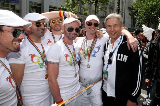 Klaus Wowereit at 33 CSD in Berlin, Demo for the Rights from Gays and Lesbians at the Kurfuerstendamm, Christopher Street Day, Berlin Germany, Germany
