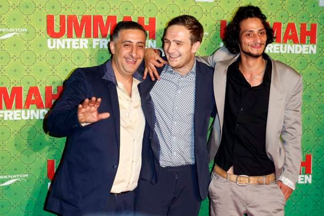 Kida Khodr Ramadan, Frederick Lau and Burak Yigit at the Film premiere from Ummah at Friends at Cinema Delphi in Berlin, Berlin Germany, Germany