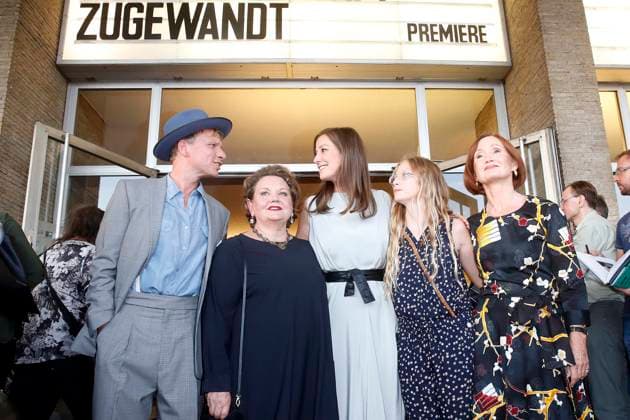 Robert Stadlober, Svetlana Schoenfeld, Alexandra Maria Lara, Leading actress, Barbara Schnitzler, to Film premiere from and the Future facing in Berlin, Cinema International, Berlin Germany, Germany