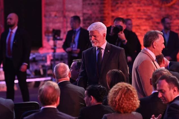 Czech President Petr Pavel (centre) attends commemorative events for the 80th anniversary of the liberation of the Nazi concentration and extermination camp Auschwitz were held on January 27, 2025, in Oswiecim, Poland. (CTKxPhoto JaroslavxOzana) CTKPhotoP2025012705016  CTKPhotoP2025012705016