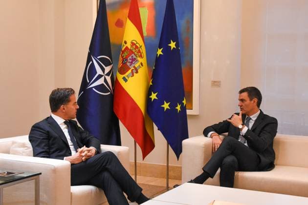 Spanish Prime Minister Pedro Sanchez Meets With NATO Secretary General Mark Rutte The President of the Government of Spain, Pedro Sanchez, holds a meeting with the Secretary General of NATO, Mark Rutte, at the Palacio de la Moncloa in Madrid, Spain, on January 27, 2025. Madrid Spain Spain  Copyright: xFrancescoxMilitelloxMirtox originalFilename: militellomirto-spanishp250127_npPwD