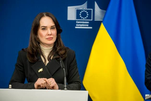 February 4, 2025, Brussels, Belgium: The Deputy Head of the Office of the President of Ukraine, Iryna Mudra holds a press conference at the European Commission headquarters in Brussels, Belgium 04 02 2025 following meeting of the Core Group on the Establishment of a Special Tribunal for the Crime of Aggression Against Ukraine by Brussels Belgium - ZUMAw80_ 20250204_faf_w80_029 Copyright: xWiktorxDabkowskix