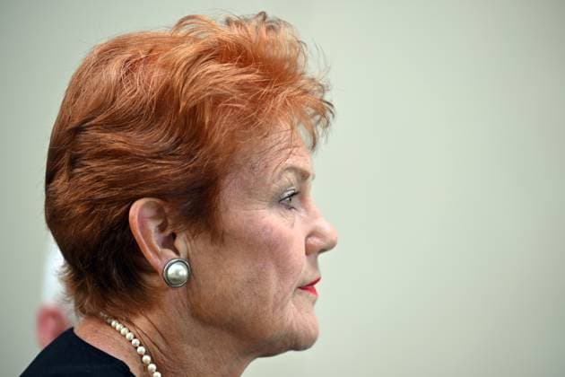 PAULINE HANSON PRESSER, One Nation leader Pauline Hanson at a press conference at Parliament House in Canberra, Thursday, February 6, 2025. ( NO ARCHIVING, EDITORIAL USE ONLY, NO USE IN BOOKS WITHOUT CONSENT CANBERRA AUSTRALIAN CAPITAL TERRITORY AUSTRALIA PARLIAMENT HOUSE  Copyright: xMICKxTSIKASx 20250206166379683452