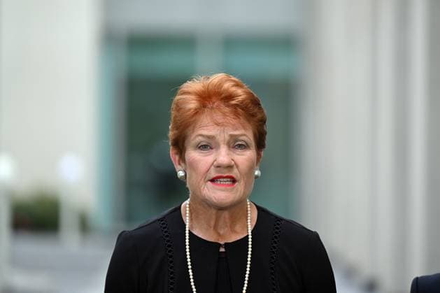 PAULINE HANSON PRESSER, One Nation leader Pauline Hanson at a press conference at Parliament House in Canberra, Thursday, February 6, 2025. ( NO ARCHIVING, EDITORIAL USE ONLY, NO USE IN BOOKS WITHOUT CONSENT CANBERRA AUSTRALIAN CAPITAL TERRITORY AUSTRALIA PARLIAMENT HOUSE  Copyright: xMICKxTSIKASx 20250206154623868244