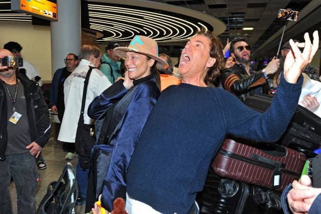 RTL Dschungelcamp 2025 Lilly Becker and Jörg Dahlmann on the occasion of the arrival of the candidates of the RTL program Ich bin ein Star holt mich hier raus from the Jungle Camp 2025 in Australia on 12 02 2025 at Frankfurt Main Airport 20250212MWI026228