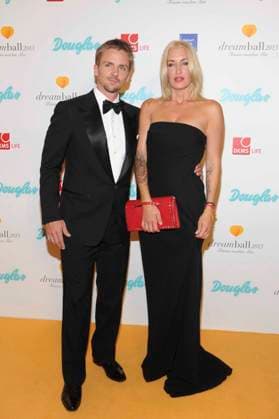Sarah Connor with Friend Florian Fischer Dreamball 2013 Colour My Life Dreams make Courage the DKMS Berlin 12 09 2013