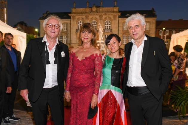 Udo Wachtveitl, Girlfriend purple Schulz, Guenther Maria Halmer and wife Claudia AT The State Reception After The Opening of The Bayreuther Festival AT The New Castle in Bayreuth, Germany, 25 July 2019 Bavaria Germany Germany