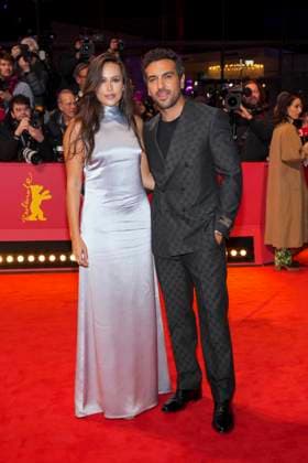 Elyas M Barek and its Woman Jessica to Guest at the Red Carpet at the Opening the 73 International Film Festival Berlin Berlinale with the Film World premiere She Came to ME at Berlinale Palace on Thursday 16 February 2023 in Berlin Berlin Germany