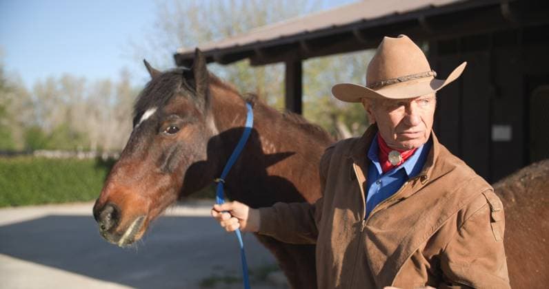 THE COWBOY AND THE QUEEN, horse trainer Monty Roberts at Flag is Up Farms, Solvang, California, 2023. Greenwich Entertainment courtesy Everett CollectionMCDCOAN EC222 PUBLICATIONXNOTxINxCANxCHNxFRAxITAxJPNxNORxPOLxRUSxESPxUKxUSA Copyright: xx MCDCOAN EC222 MCDCOAN_EC222_H