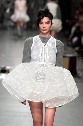 PFW - Cecilie Bahnsen Runway A model walks the runway during the Cecilie Bahnsen Womenswear Fall Winter 2025-2026 show as part of Paris Fashion at Palais De Tokyo on March 05, 2025 in Paris, France. Photo by Alain-Gil Gonzalez ABACAPRESS.COM Paris France  Copyright: xGonzalezxAlain-Gil ABACAx